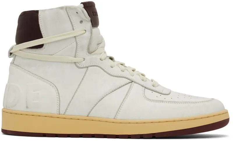 Rhude SSENSE Exclusive White Rhecess Sky Hi Sneakers (RHSS22FO07178500)