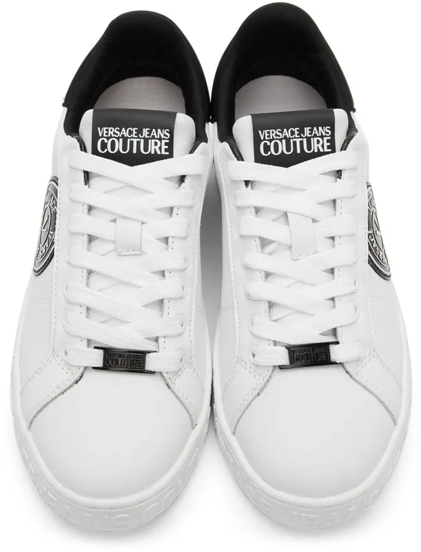Versace Jeans Couture White 88 V-Emblem Court Sneakers (E72YA3SK1 EZP101)