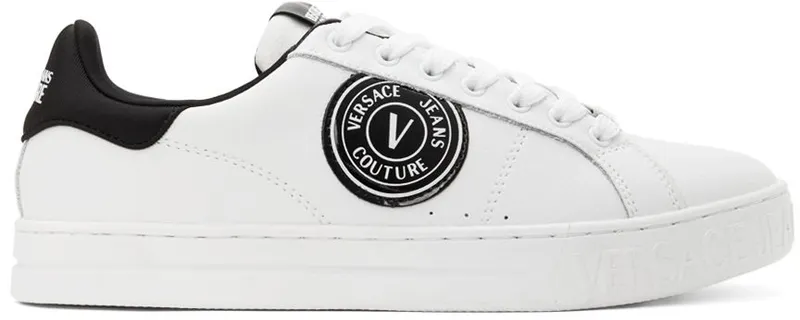 Versace Jeans Couture White 88 V-Emblem Court Sneakers (E72YA3SK1 EZP101)