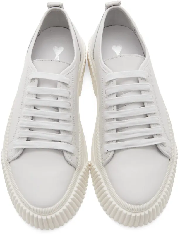 AMI Alexandre Mattiussi White Ami Sole Low-Top Sneakers (USN401.857)