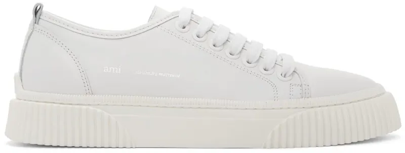 AMI Alexandre Mattiussi White Ami Sole Low-Top Sneakers (USN401.857)