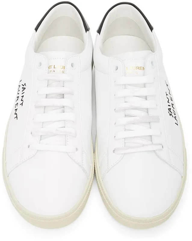 Saint Laurent White & Black Court Classic Sneaker (61068508G10)