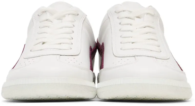 Isabel Marant White & Burgundy Bryce Sneakers (22PBK0029-22P075S)