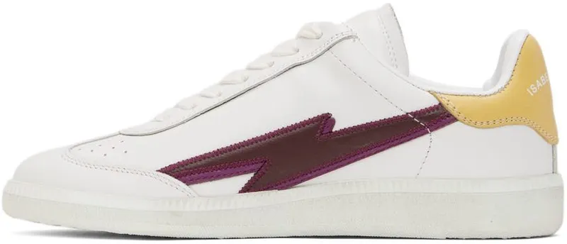 Isabel Marant White & Burgundy Bryce Sneakers (22PBK0029-22P075S)
