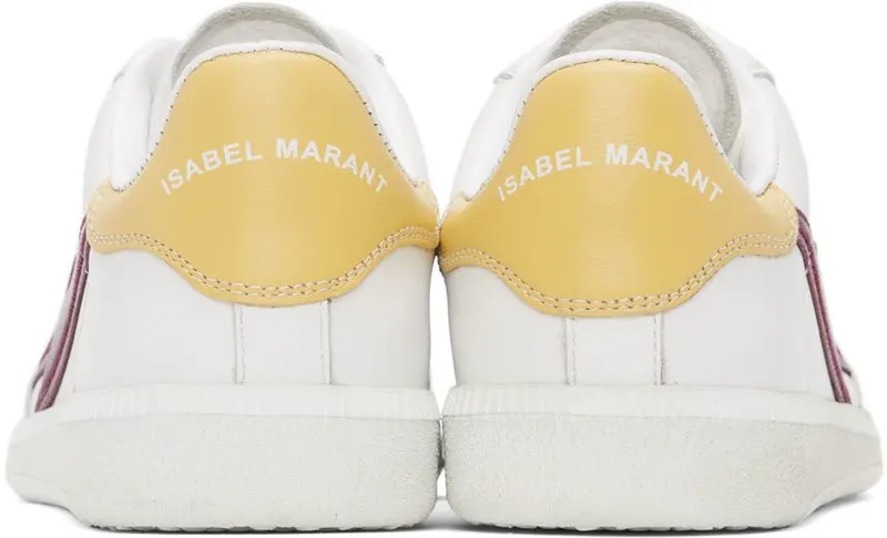 Isabel Marant White & Burgundy Bryce Sneakers (22PBK0029-22P075S)