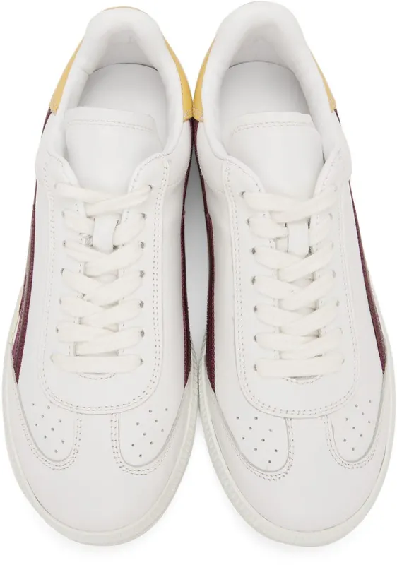 Isabel Marant White & Burgundy Bryce Sneakers (22PBK0029-22P075S)