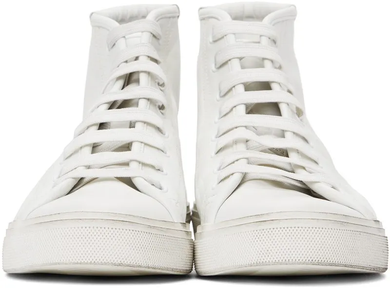 Saint Laurent White Leather Malibu High-Top Sneakers (64924900NG0)