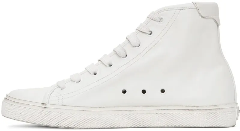 Saint Laurent White Leather Malibu High-Top Sneakers (64924900NG0)