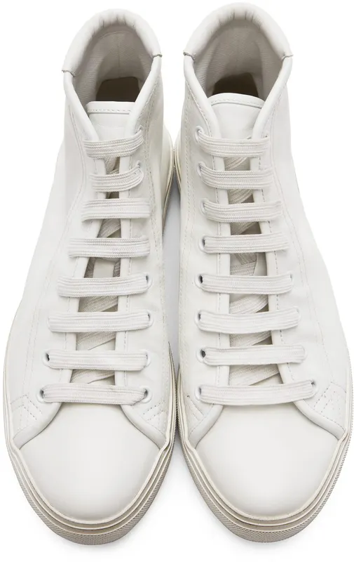 Saint Laurent White Leather Malibu High-Top Sneakers (64924900NG0)