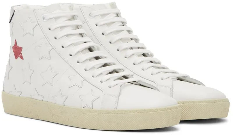 Saint Laurent White Star Court Classic Sneakers (672909 00ND0)