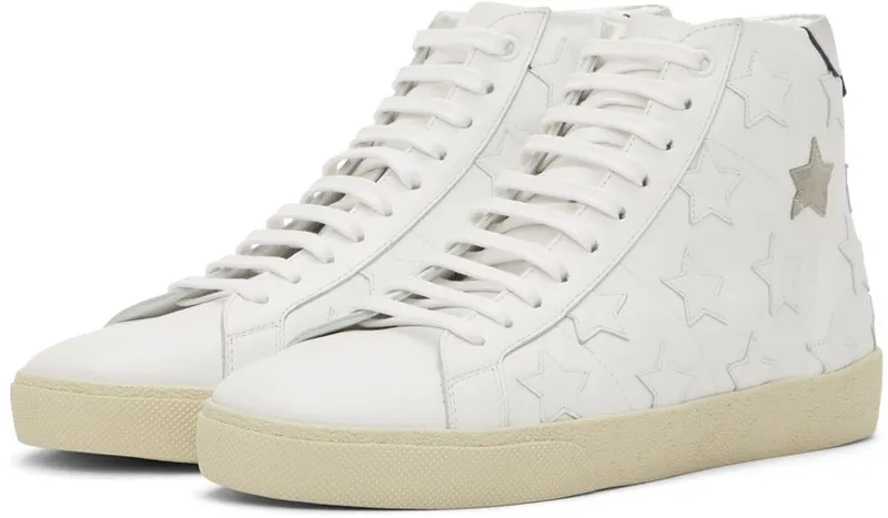 Saint Laurent White Star Court Classic Sneakers (672909 00ND0)