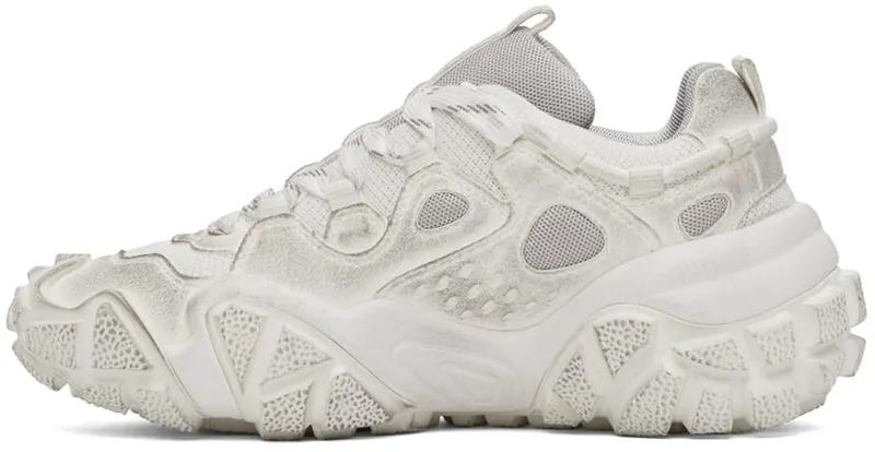 Acne Studios White Tumbled Low Sneakers (AD0307-)