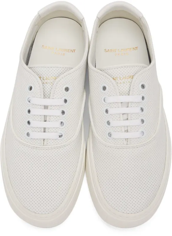 Saint Laurent White Venice Low-Top Sneakers (584766 1JZ80)