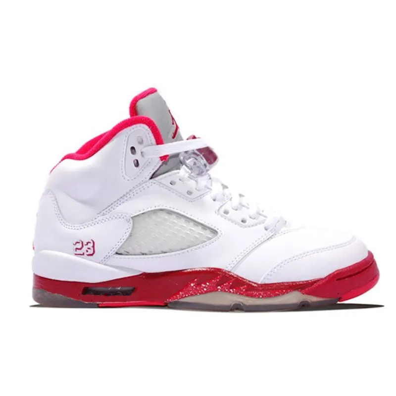 Jordan 5 Retro White Scarlet Fire (GS) (440892-101)