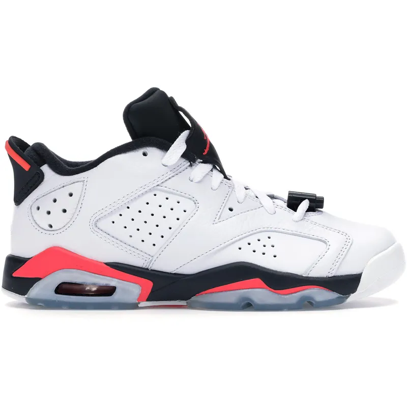 Jordan 6 Retro Low White Infrared 23 Black (GS) (768881-123)