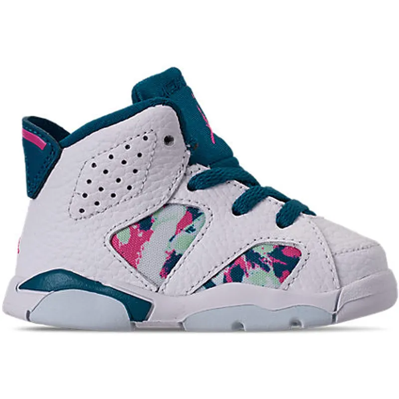 Jordan 6 Retro White Laser Fuchsia Green Abyss (TD) (645127-153)