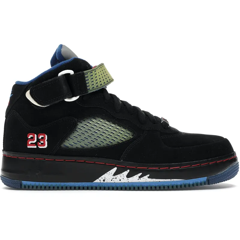 Air Jordan 5 Black Blue Ribbon Varsity Red (318608-061)