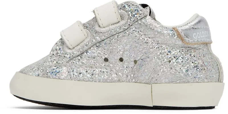 Golden Goose Baby Silver Velcro School Sneakers (GIF00166.F002037.70160)