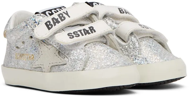 Golden Goose Baby Silver Velcro School Sneakers (GIF00166.F002037.70160)