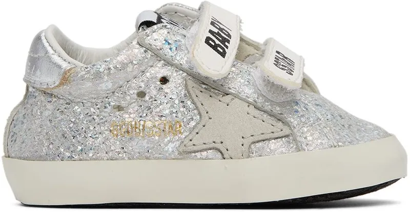 Golden Goose Baby Silver Velcro School Sneakers (GIF00166.F002037.70160)