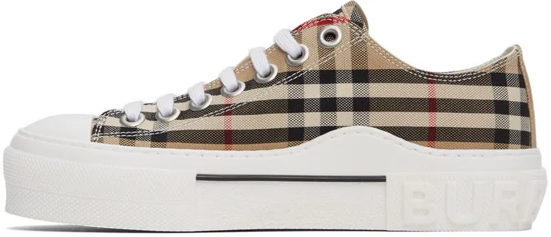 Burberry Beige Canvas Vintage Check Sneakers (8050506)