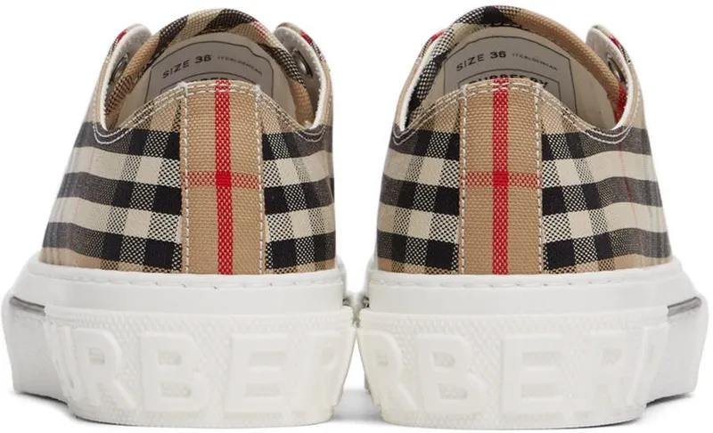 Burberry Beige Canvas Vintage Check Sneakers (8050506)
