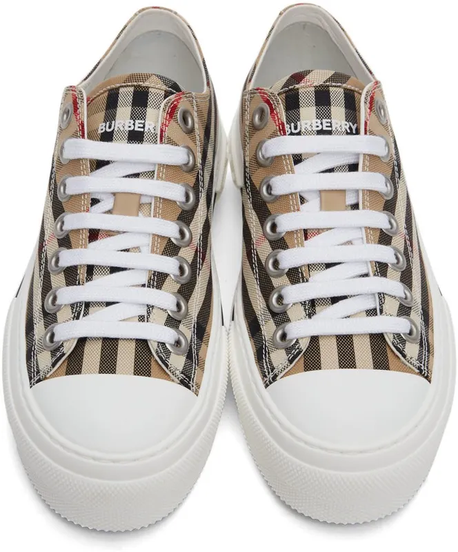 Burberry Beige Canvas Vintage Check Sneakers (8050506)
