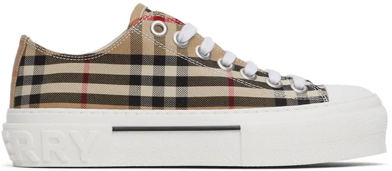 Burberry Beige Canvas Vintage Check Sneakers (8050506)