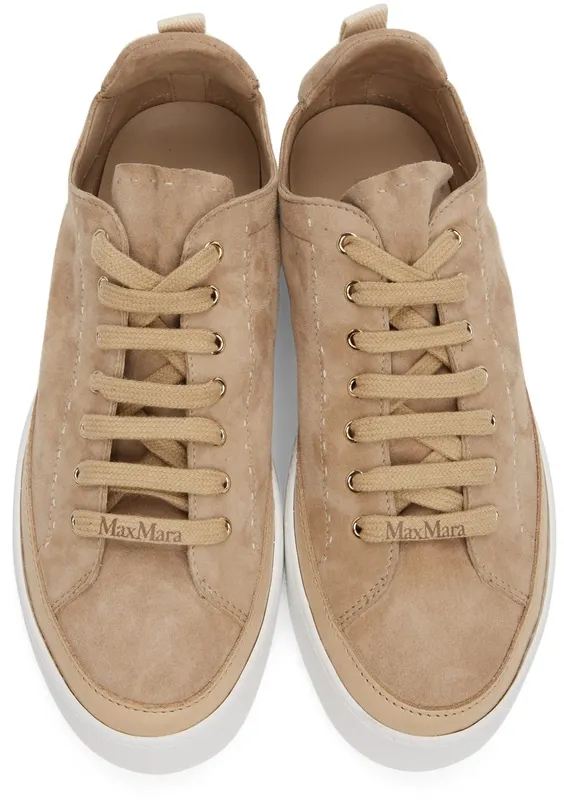 Max Mara Beige Suede Tamila Sneakers (47610526600 123)