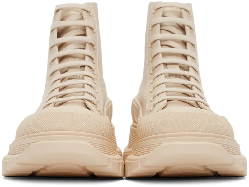 Alexander McQueen Beige Tread Slick High Sneakers (627206WIAG65593)