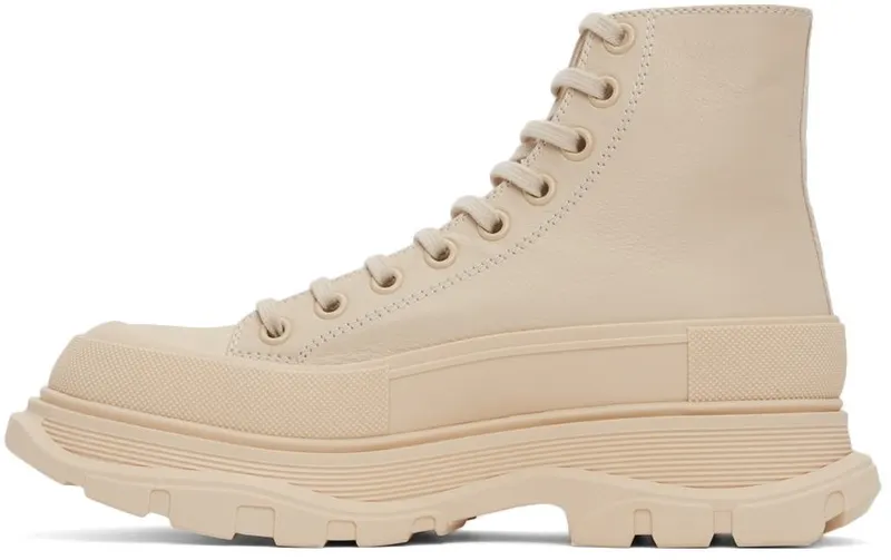 Alexander McQueen Beige Tread Slick High Sneakers (627206WIAG65593)