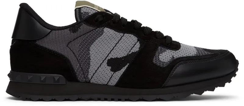Valentino Garavani Khaki Camo Mesh Rockrunner Sneakers (XY2S0723QRK)