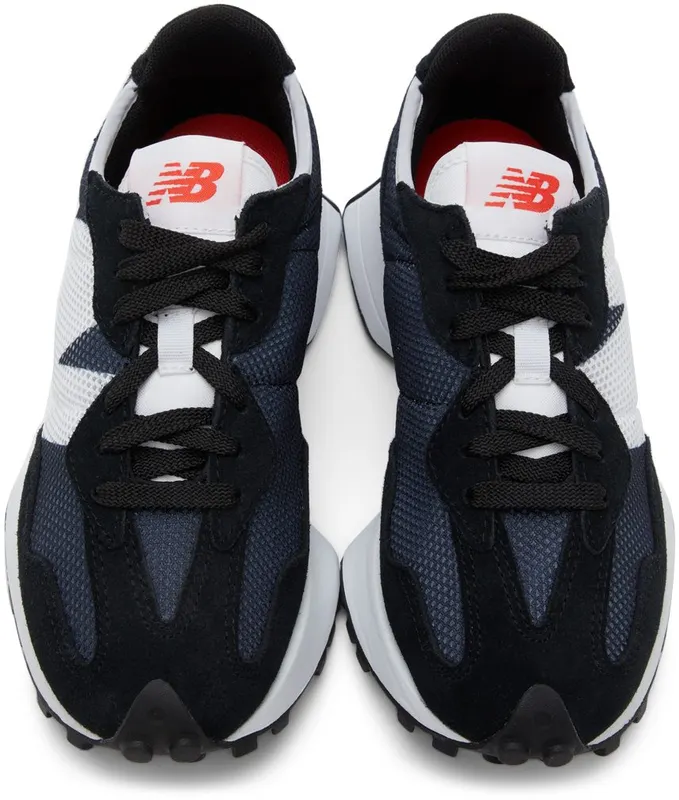 New Balance Black & Navy 327 Sneakers (MS327BC)
