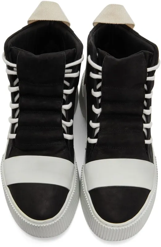 Boris Bidjan Saberi Black & Off-White Suede Bamba 1.1 High Top Sneakers (289-SS2200B1000000SM-0013)
