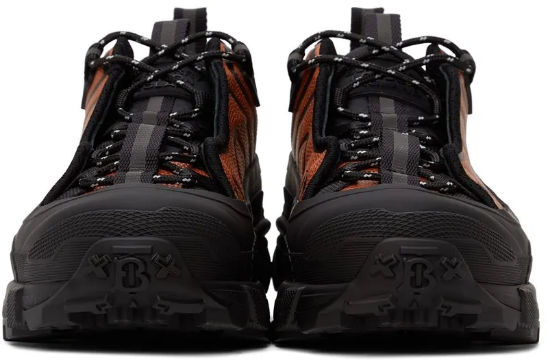 Burberry Black & Orange Leather Arthur Sneakers (8042311)