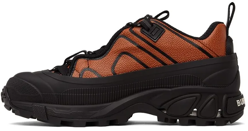 Burberry Black & Orange Leather Arthur Sneakers (8042311)