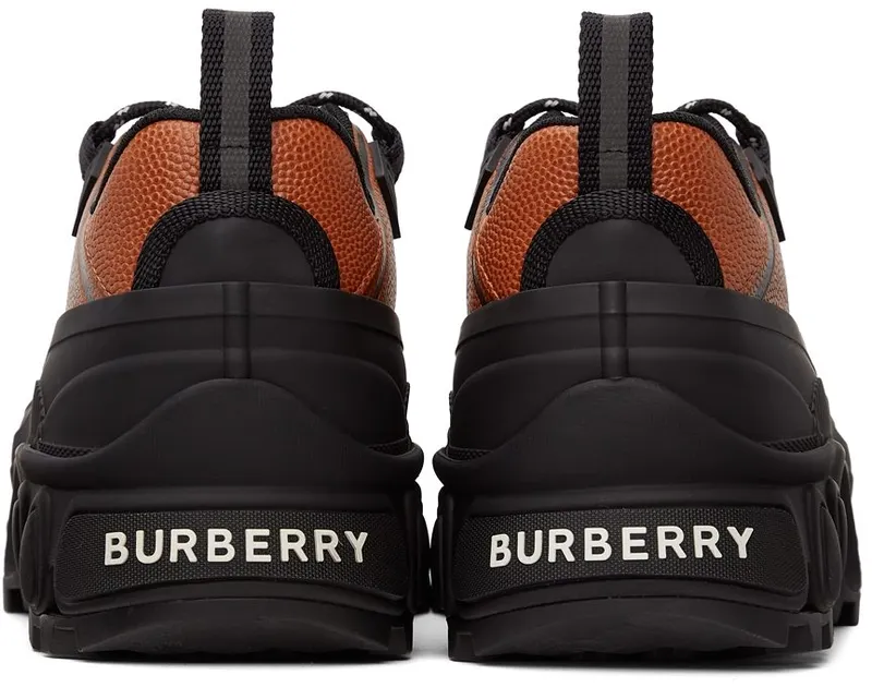 Burberry Black & Orange Leather Arthur Sneakers (8042311)