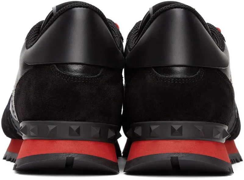 Valentino Garavani Black & Red Camo Rockrunner Sneakers (WY2S0723NSD)