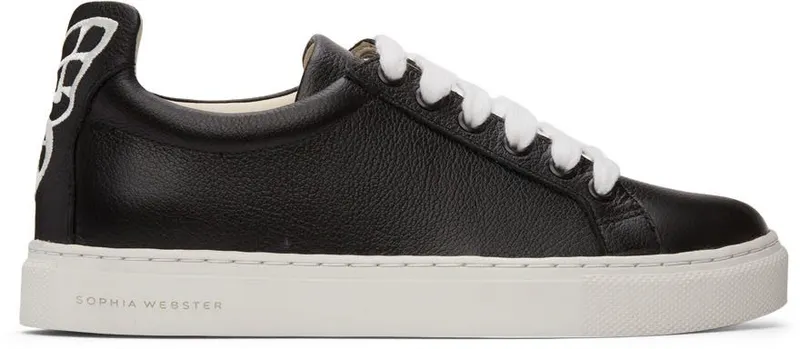 Sophia Webster Black & White Butterfly Low Sneakers (SSS22138)