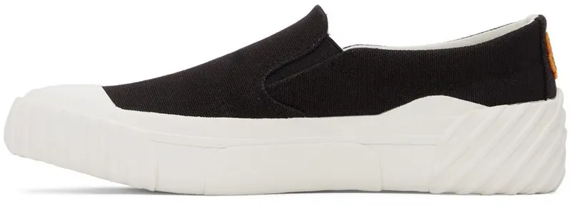 Kenzo Black & White Crest Slip-On Low Sneakers (FB65SN420F50)