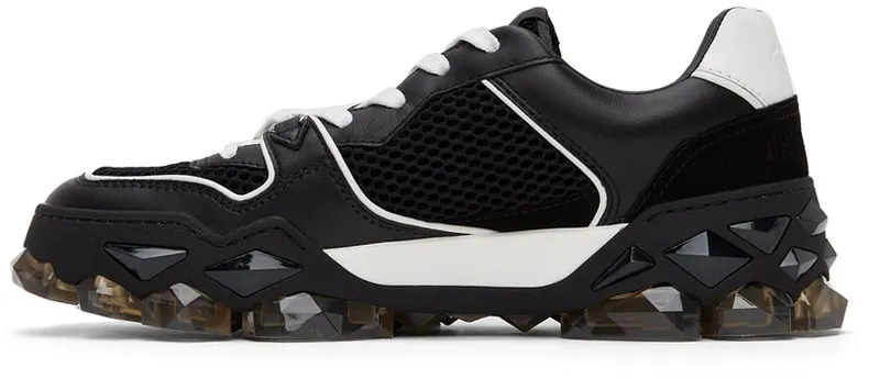 Jimmy Choo Black & White Diamond x Trainer Sneakers (DIAMOND X TRAINER/FVZK)