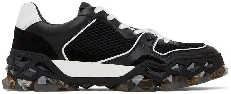 Jimmy Choo Black & White Diamond x Trainer Sneakers (DIAMOND X TRAINER/FVZK)