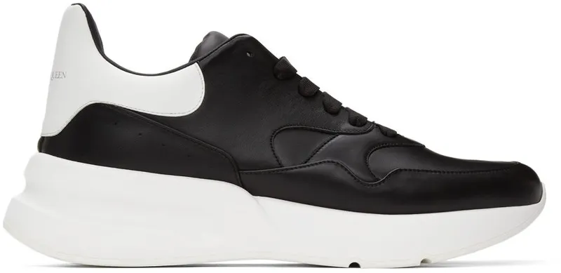 Alexander McQueen Black & White Low Sneakers (575425WHRU3)