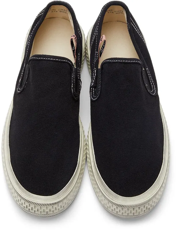 Acne Studios Black Ballow Tumbled Slip-On Sneakers (BD0159-)