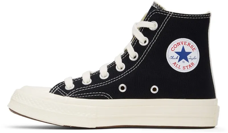 Comme des Garçons Play Black Converse Edition Half Heart Chuck 70 High Sneakers (K112)