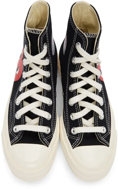 Comme des Garçons Play Black Converse Edition Half Heart Chuck 70 High Sneakers (K112)