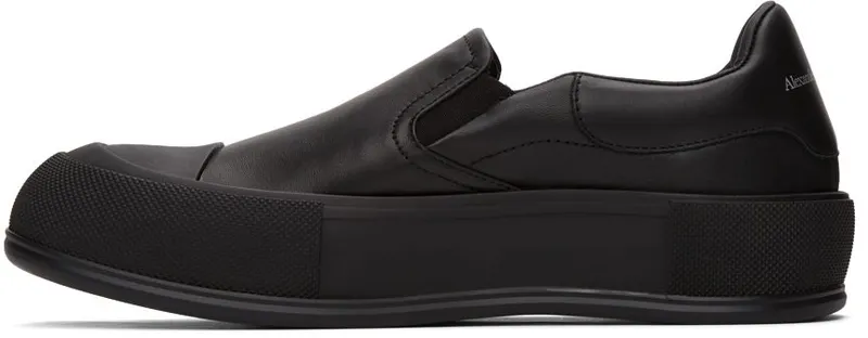 Alexander McQueen Black Deck Skate Plimsoll Sneakers (654595WHZT8)