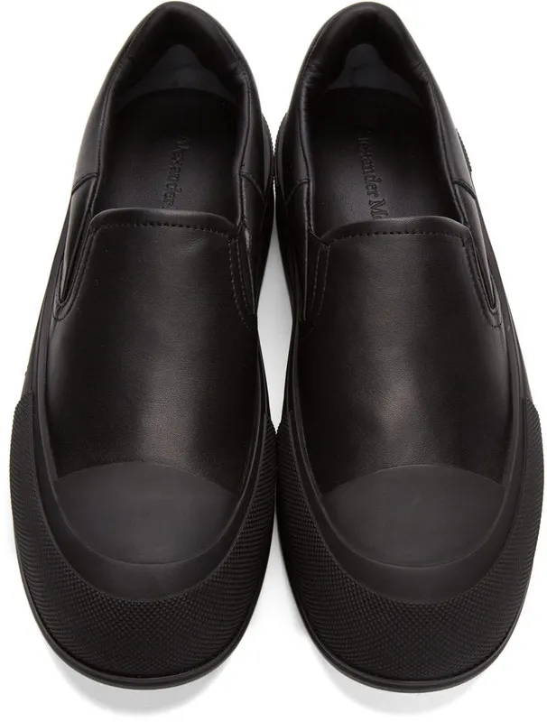 Alexander McQueen Black Deck Skate Plimsoll Sneakers (654595WHZT8)
