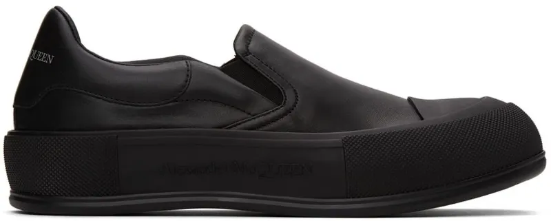 Alexander McQueen Black Deck Skate Plimsoll Sneakers (654595WHZT8)