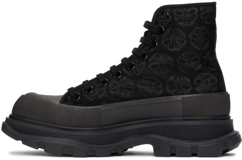 Alexander McQueen Off-White Print Tread Slick High Sneakers (662675W4Q32)